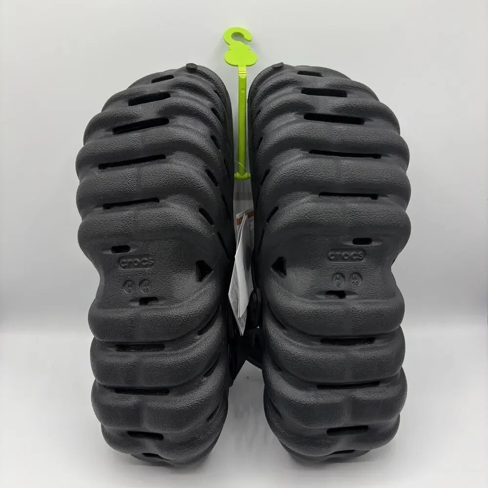 Crocs Echo Clogs Mules 207937 Men’s Size 8 Black Slip On Comfort Sandals NWT